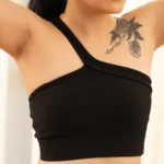 Asymmetrical-Ribbed Strappy-Bra-Light-Support